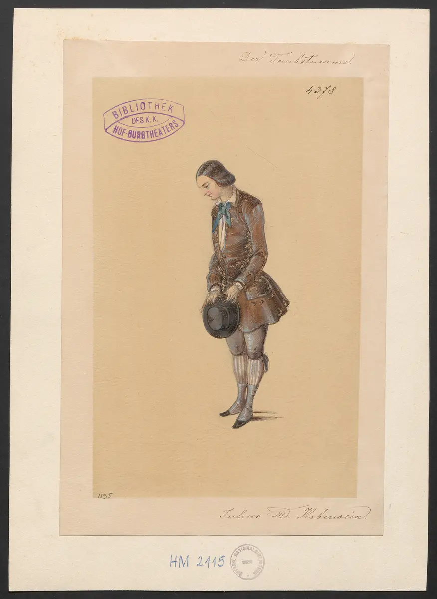 Der Taubstumme, oder Der Abbé de l'Epée, Suchtitel: Der Taubstumme, oder Der Abbe de l'Epee, Alternativtitel: Der Taubstumme, Originaltitel: L'abbé de l'epée, Titel der Serie: Figurinen des k.k. Hof-Burgtheaters