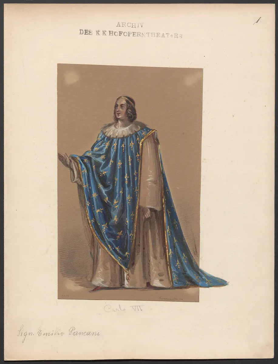 Giovanna d'Arco, Titel der Serie: Figurinen des k.k. Hofoperntheaters