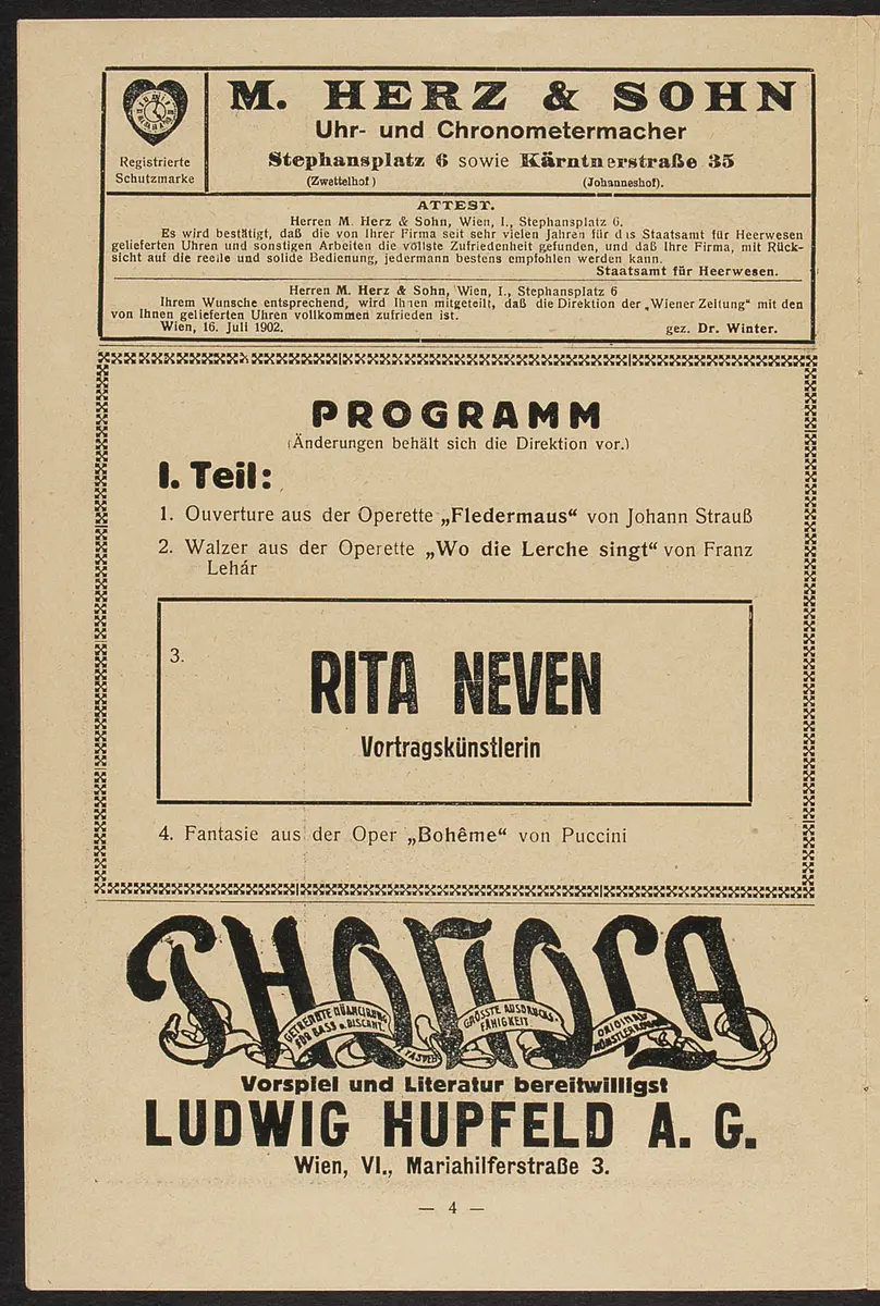 Theater und Kabarett Hölle, Revanche, Das Amüsiermädel
