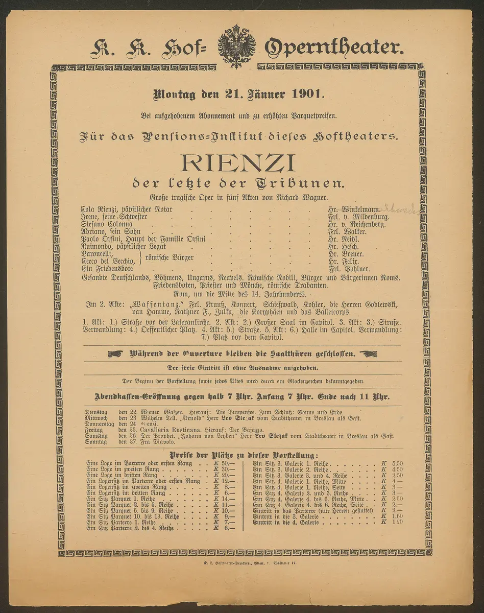 Rienzi der Letzte der Tribunen