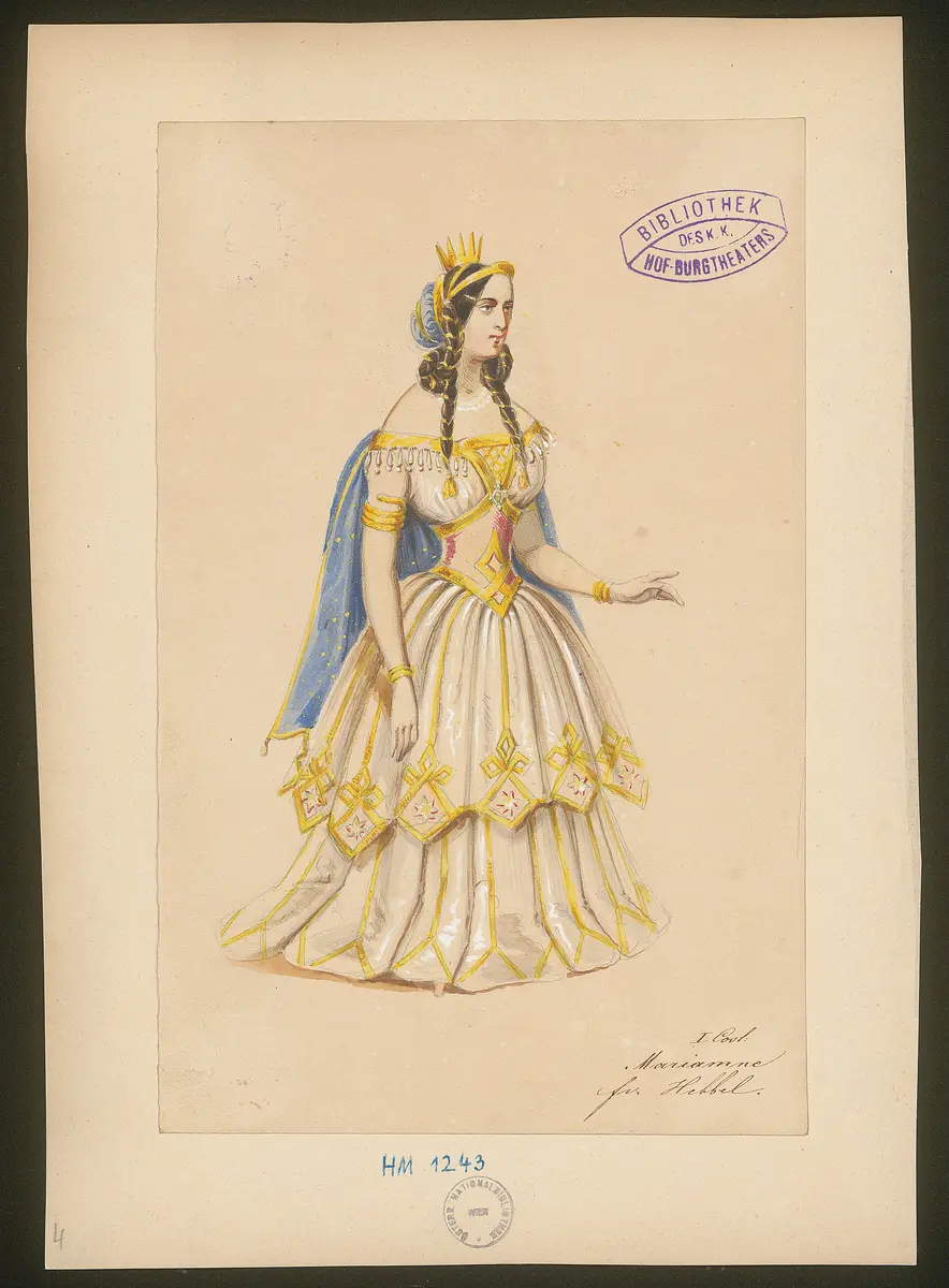 Herodes und Mariamne, Titel der Serie: Figurinen des k.k. Hof-Burgtheaters