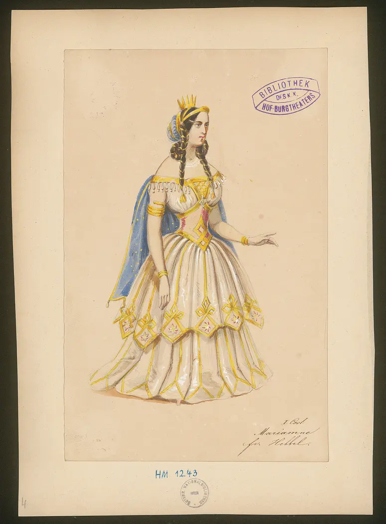 Herodes und Mariamne, Titel der Serie: Figurinen des k.k. Hof-Burgtheaters