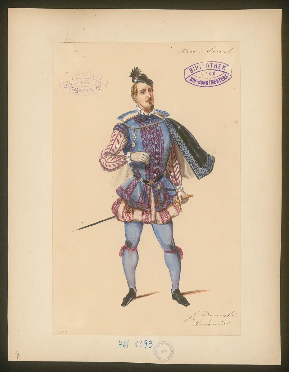 Die Rose von Sorrent, Titel der Serie: Figurinen des k.k. Hof-Burgtheaters