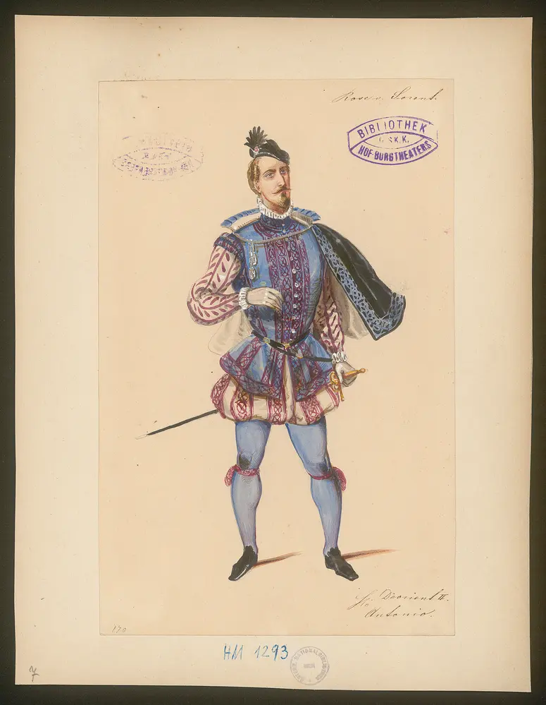 Die Rose von Sorrent, Titel der Serie: Figurinen des k.k. Hof-Burgtheaters