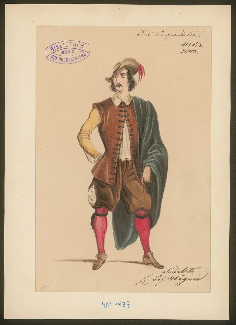 Die Royalisten, oder Cromwell - General, Titel der Serie: Figurinen des k.k. Hof-Burgtheaters