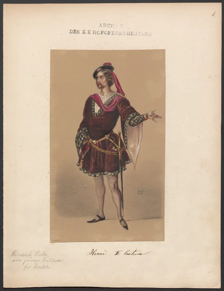 Die sizilianische Vesper, Originaltitel: Les vêpres siciliennes, Titel der Serie: Figurinen des k.k. Hofoperntheaters