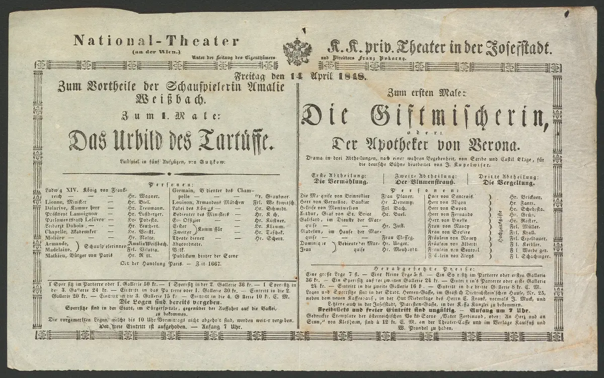 Das Urbild des Tartüffe, Das Urbild des Tartuffe, Die Giftmischerin, oder Der Apotheker von Verona