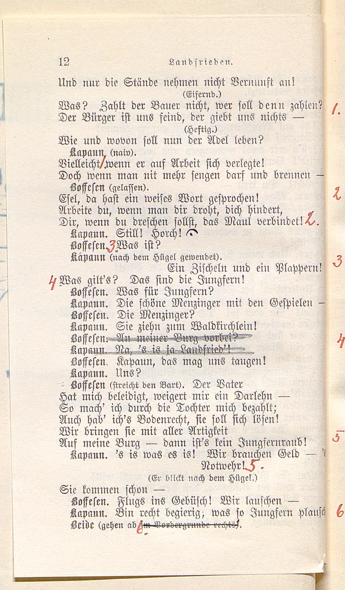 Landfrieden. Deutsche Komödie in drei Aufzügen