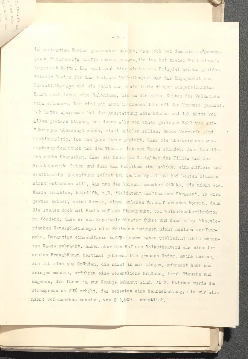Protokolle der Ausschusssitzungen des Vereines des Deutschen Volkstheaters in Wien