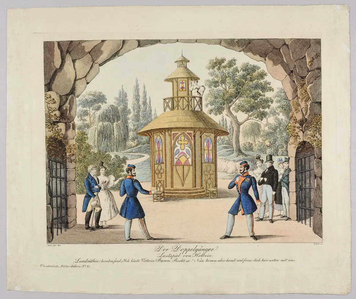 Der Doppelgänger, Titel der Serie: Theatralische Bilder-Gallerie, Name der Zeitschrift: Wiener Theaterzeitung