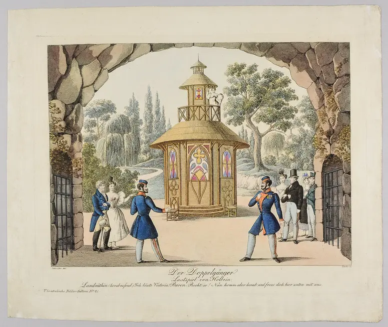 Der Doppelgänger, Titel der Serie: Theatralische Bilder-Gallerie, Name der Zeitschrift: Wiener Theaterzeitung