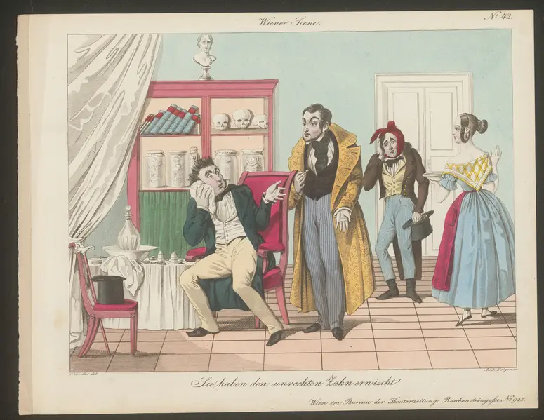 Sie haben den unrechten Zahn erwischt!, Titel der Serie: Wiener Scene, Name der Zeitschrift: Wiener Theaterzeitung