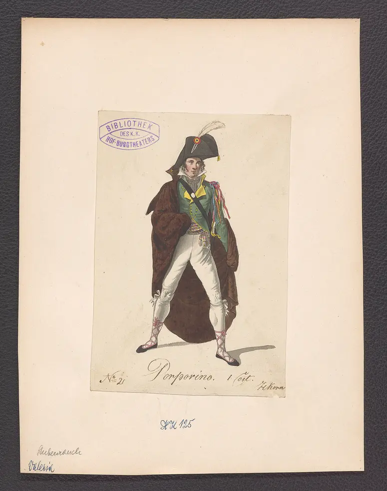 Valeria, oder Vaterlist, Suchtitel: Valeria, Originaltitel: Ponce de Leon, Titel der Serie: Figurinen des k.k. Hof-Burgtheaters