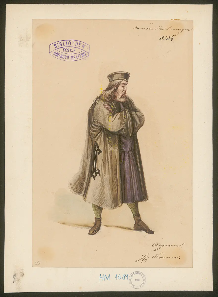 Die Komödie der Irrungen, Originaltitel: The Comedy of Errors, Titel der Serie: Figurinen des k.k. Hof-Burgtheaters