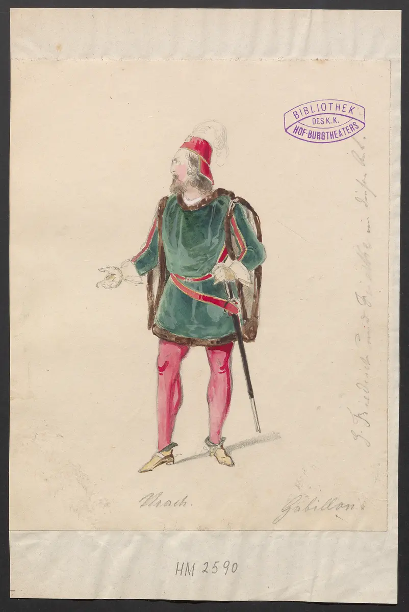 Heinrich von der Aue, Titel der Serie: Figurinen des k.k. Hof-Burgtheaters