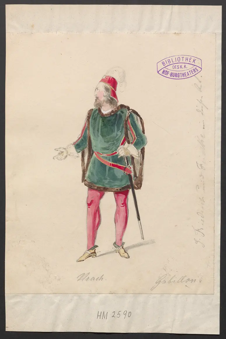 Heinrich von der Aue, Titel der Serie: Figurinen des k.k. Hof-Burgtheaters