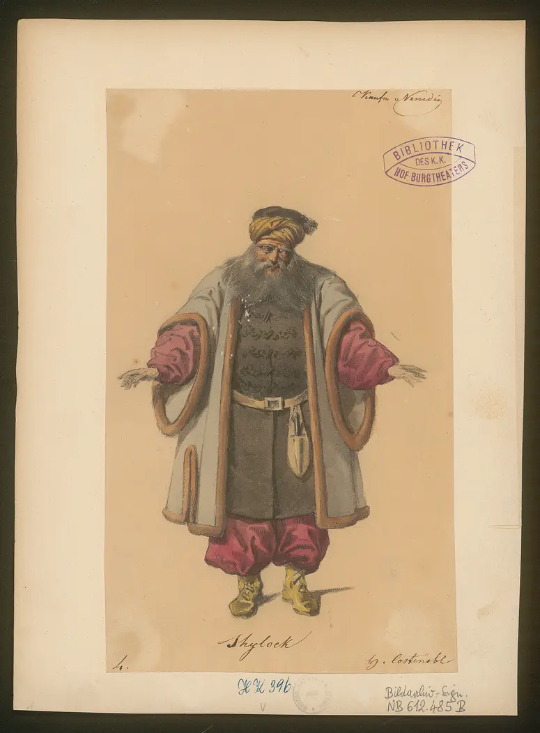 Der Kaufmann von Venedig, Originaltitel: The Merchant of Venice, Titel der Serie: Figurinen des k.k. Hof-Burgtheaters