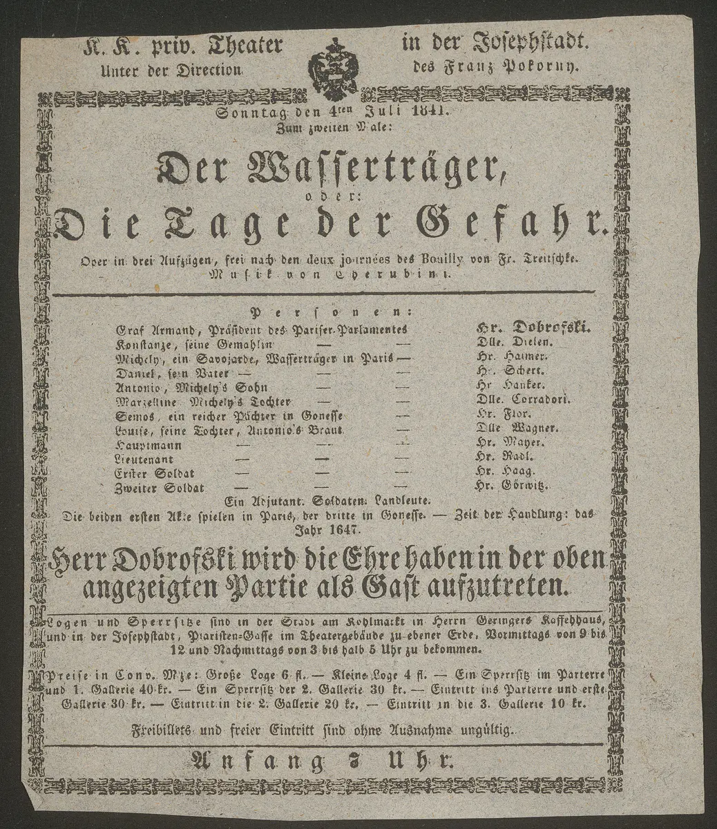 Der Wasserträger oder Die Tage der Gefahr