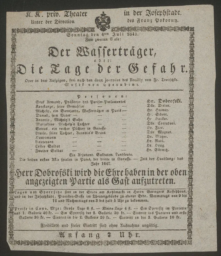 Der Wasserträger oder Die Tage der Gefahr