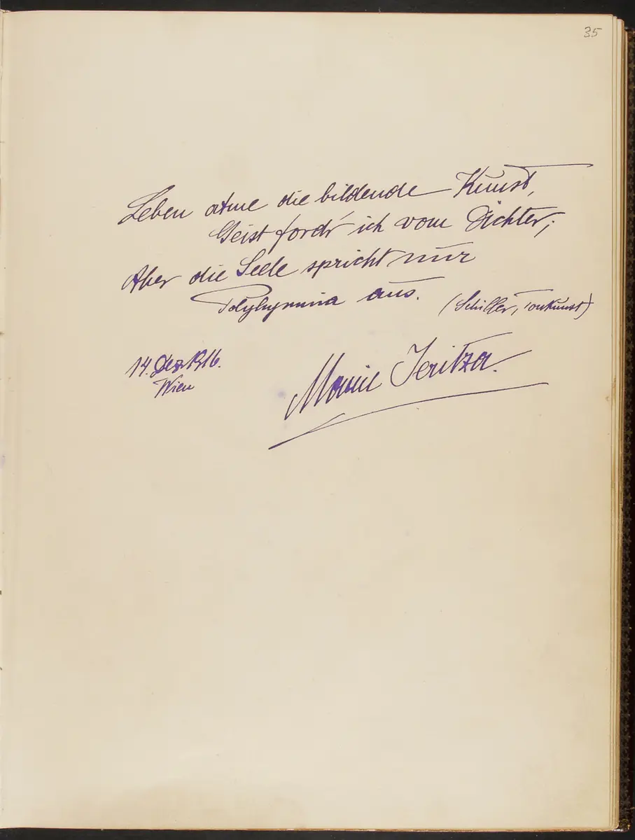 Gästebuch. Atelier Franz-Xaver Setzer, Wien