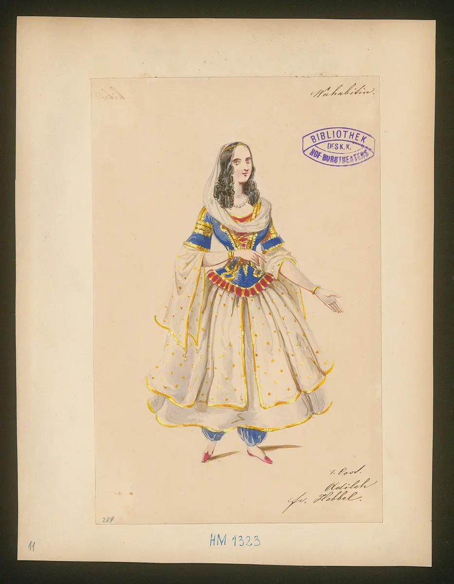 Die Wahabitin, Titel der Serie: Figurinen des k.k. Hof-Burgtheaters