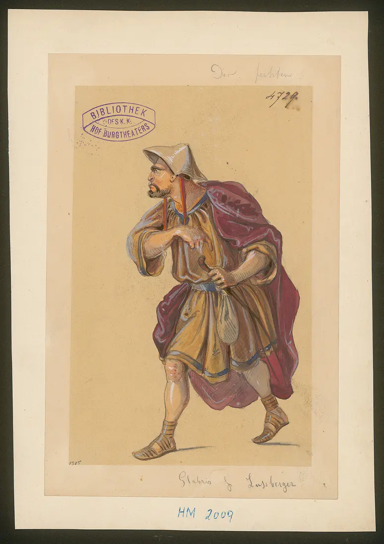 Der Fechter von Ravenna, Titel der Serie: Figurinen des k.k. Hof-Burgtheaters