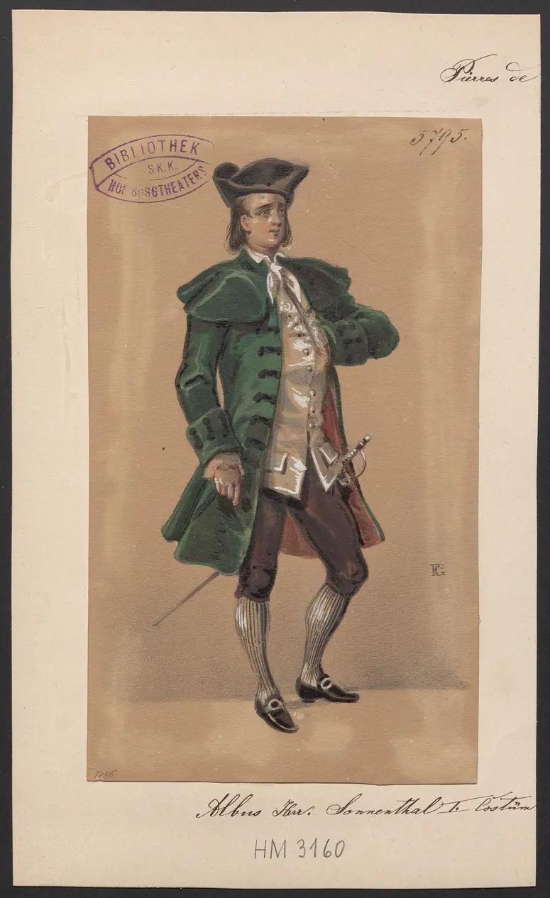 Pierres de Straß, Titel der Serie: Figurinen des k.k. Hof-Burgtheaters