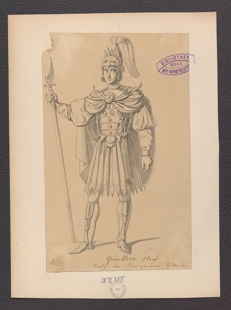 Der Nibelungenhort, Titel der Serie: Figurinen des k.k. Hof-Burgtheaters