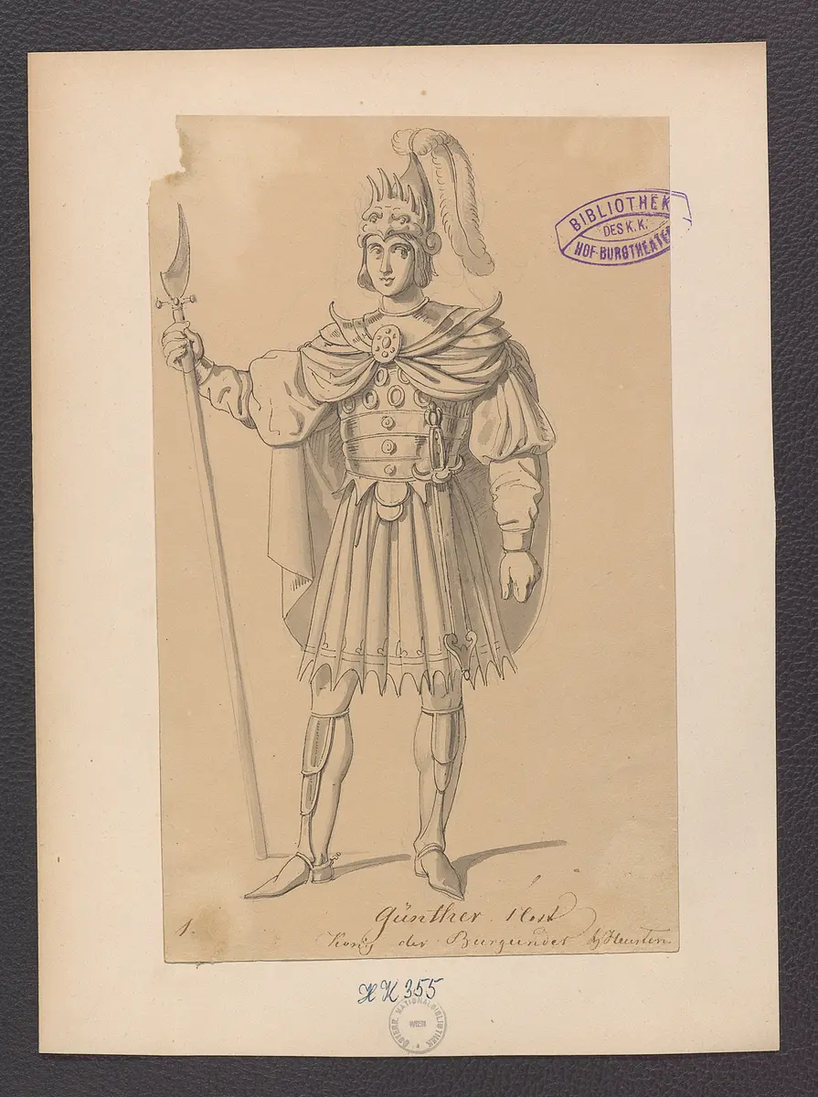 Der Nibelungenhort, Titel der Serie: Figurinen des k.k. Hof-Burgtheaters