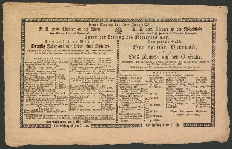 Dreyßig Jahre aus dem Leben eines Spielers, Der falsche Virtuos, oder Das Concert auf der G-Saite, Alternativtitel: Dreißig Jahre aus dem Leben eines Spielers