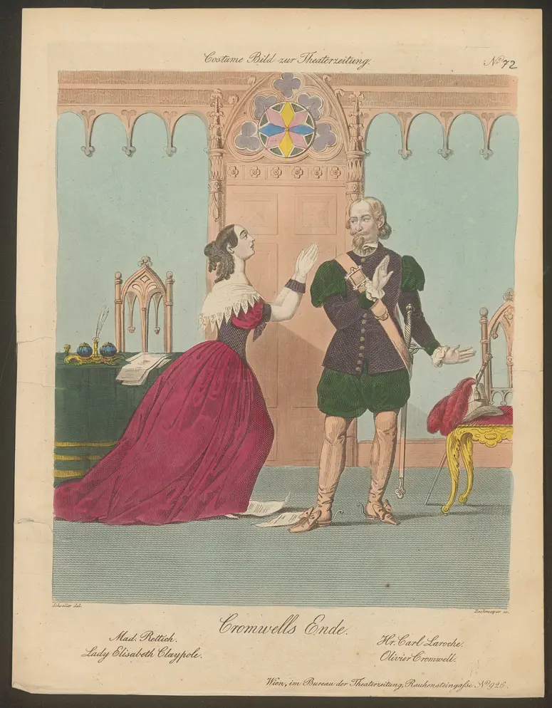 Cromwells Ende, Titel der Serie: Costume-Bild, Name der Zeitschrift: Wiener Theaterzeitung