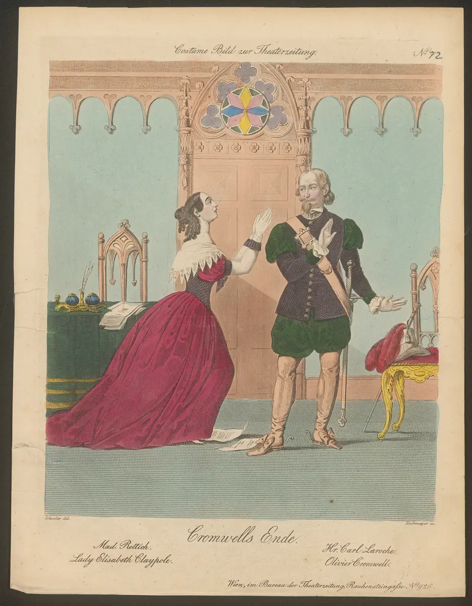 Cromwells Ende, Titel der Serie: Costume-Bild, Name der Zeitschrift: Wiener Theaterzeitung