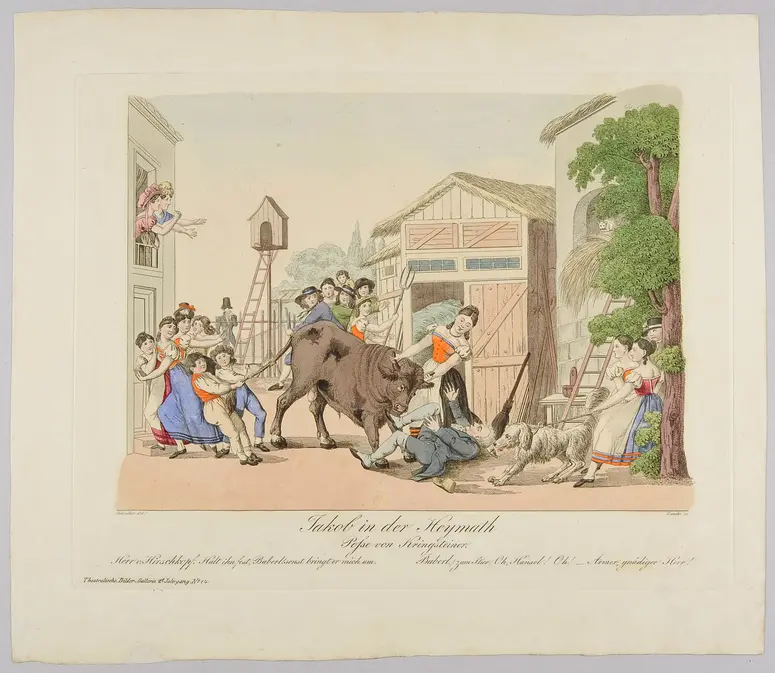 Jakob in der Heymath, Alternativtitel: Jakob in der Heimat, Titel der Serie: Theatralische Bilder-Gallerie, Name der Zeitschrift: Wiener Theaterzeitung
