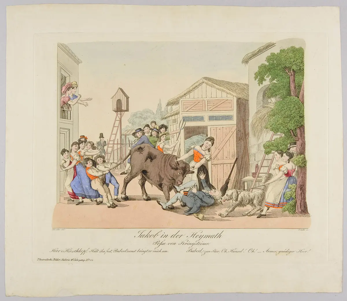 Jakob in der Heymath, Alternativtitel: Jakob in der Heimat, Titel der Serie: Theatralische Bilder-Gallerie, Name der Zeitschrift: Wiener Theaterzeitung