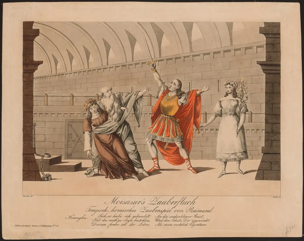 Moisasur's Zauberfluch, Alternativtitel: Moisasurs Zauberfluch, Titel der Serie: Gallerie drolliger Scenen, Name der Zeitschrift: Wiener Theaterzeitung