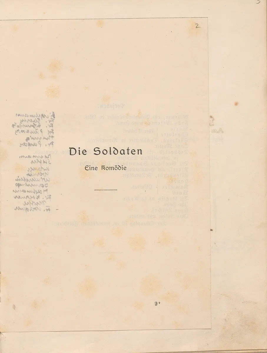 Die Soldaten. Eine Komödie