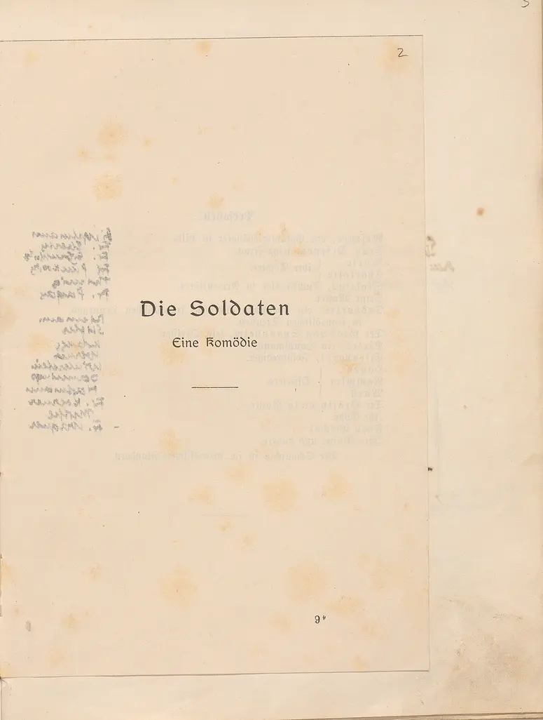 Die Soldaten. Eine Komödie