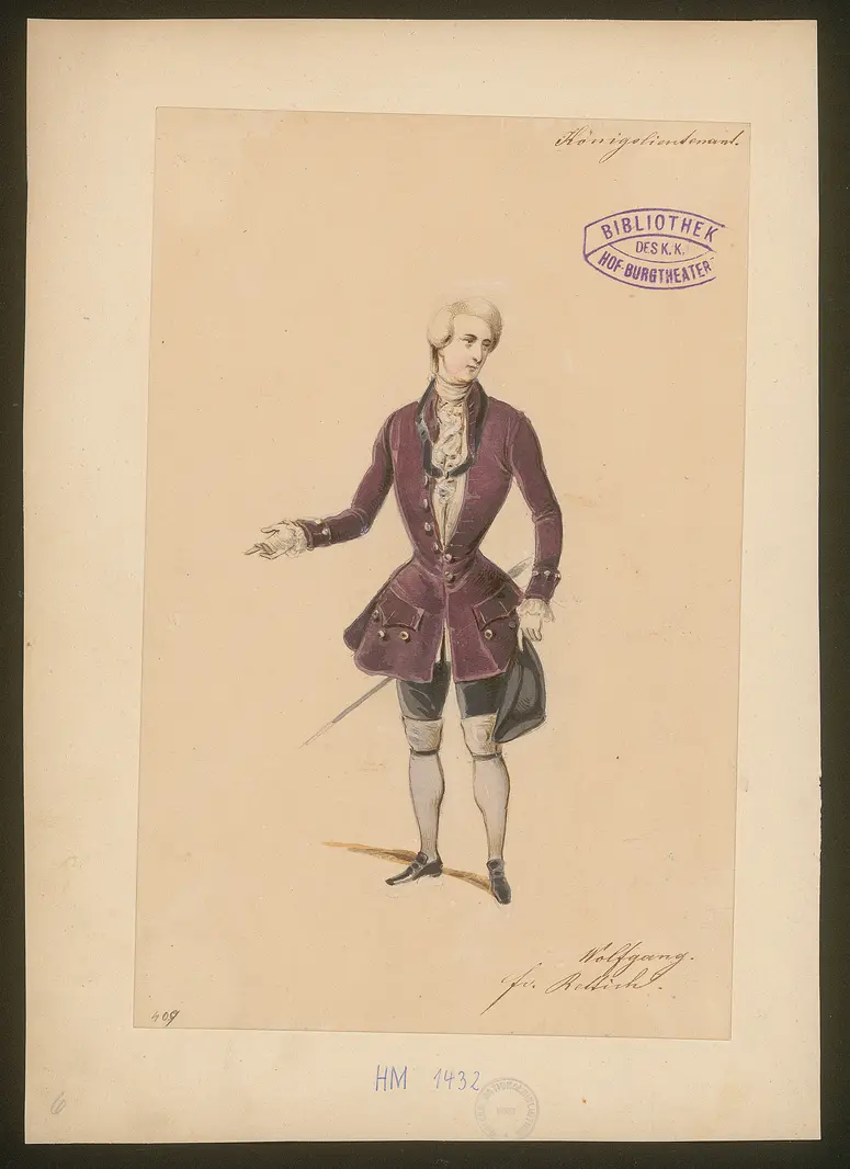 Der Königsleutnant, Titel der Serie: Figurinen des k.k. Hof-Burgtheaters