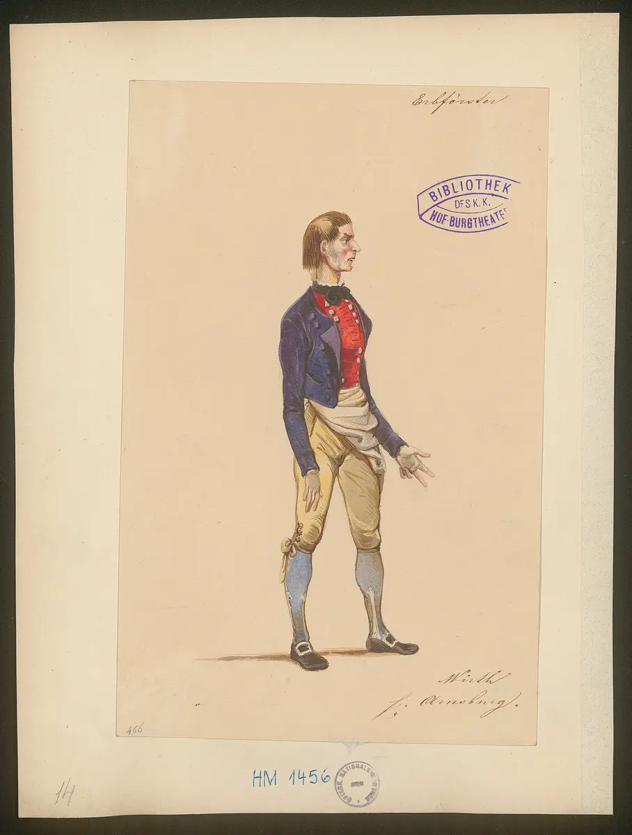 Der Erbförster, Titel der Serie: Figurinen des k.k. Hof-Burgtheaters