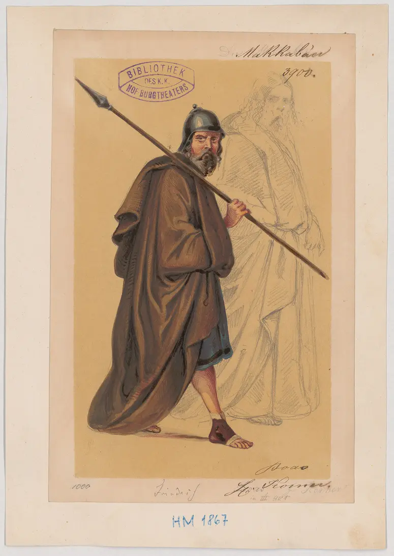 Die Makkabäer, Titel der Serie: Figurinen des k.k. Hof-Burgtheaters