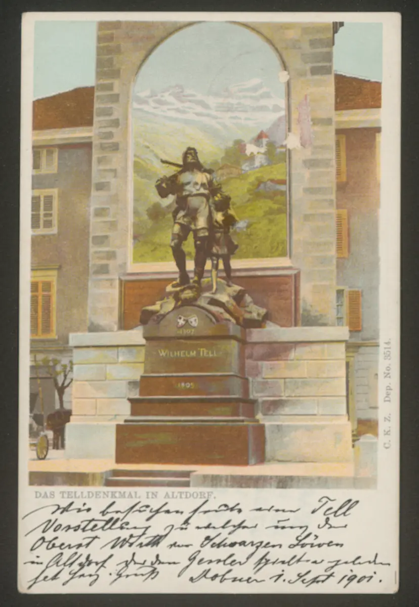 Altdorf (allgemein), Wilhelm Tell-Denkmal, Titel in Vorlageform: Das Telldenkmal in Altdorf