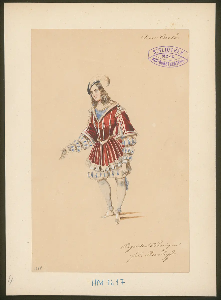 Don Carlos, Infant von Spanien, Originaltitel: Don Karlos, Infant von Spanien, Titel der Serie: Figurinen des k.k. Hof-Burgtheaters
