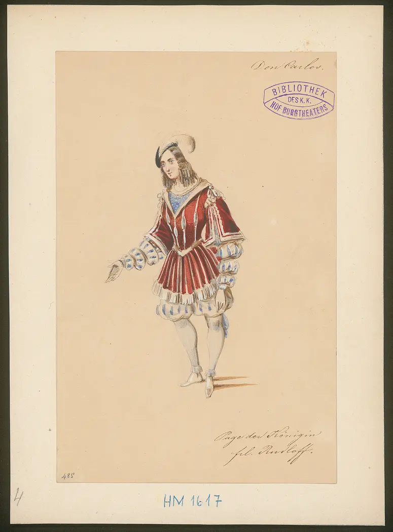 Don Carlos, Infant von Spanien, Originaltitel: Don Karlos, Infant von Spanien, Titel der Serie: Figurinen des k.k. Hof-Burgtheaters