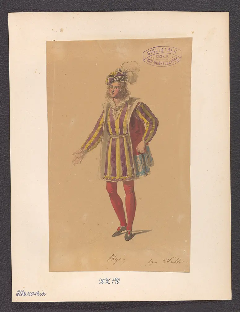 Die Albaneserin, Titel der Serie: Figurinen des k.k. Hof-Burgtheaters