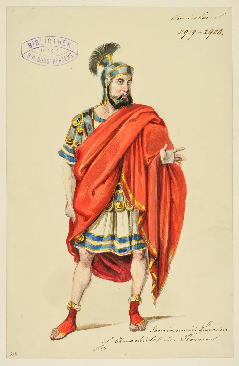 Coriolanus, Titel der Serie: Figurinen des k.k. Hof-Burgtheaters