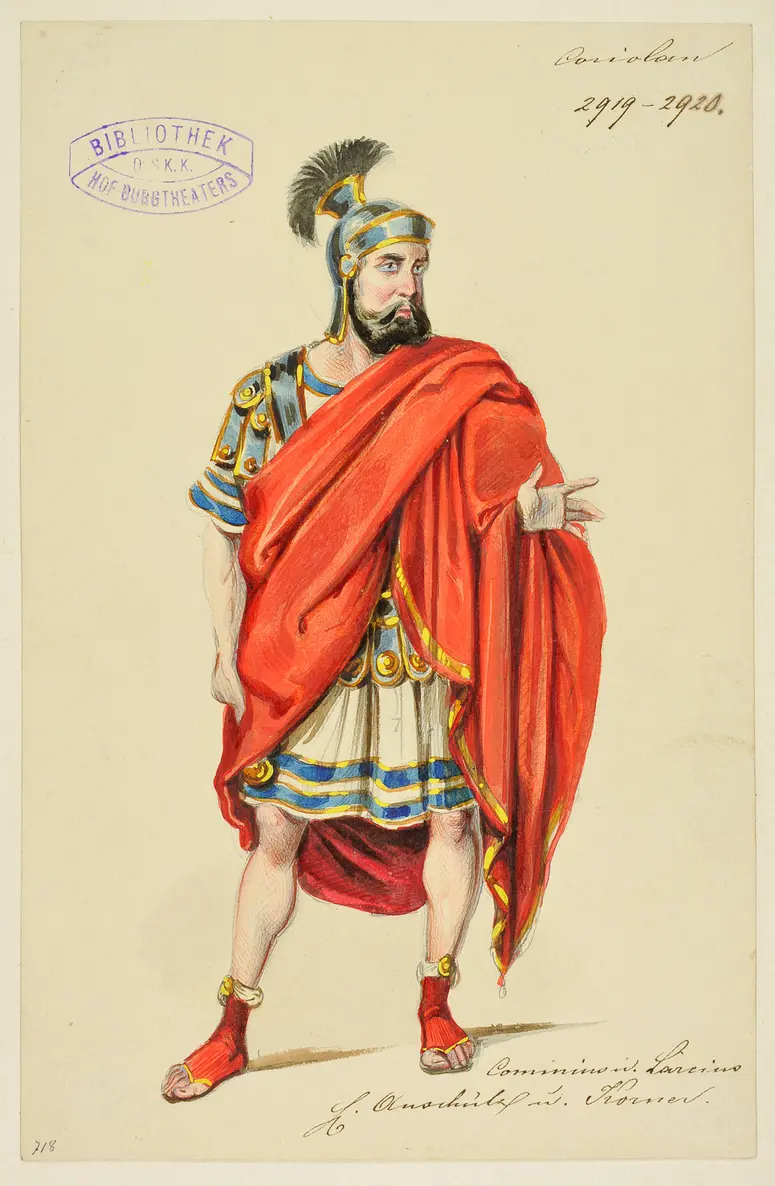 Coriolanus, Titel der Serie: Figurinen des k.k. Hof-Burgtheaters
