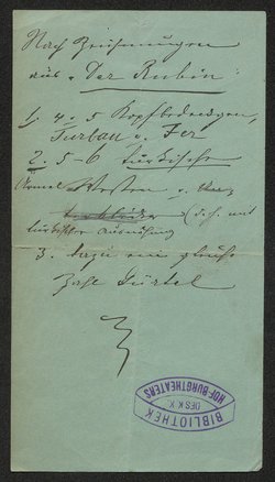 Der Rubin, Titel der Serie: Figurinen des k.k. Hof-Burgtheaters