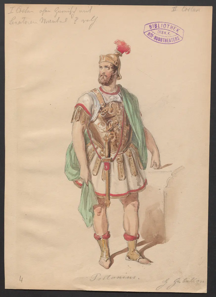 Perseus von Macedonien, Titel der Serie: Figurinen des k.k. Hof-Burgtheaters