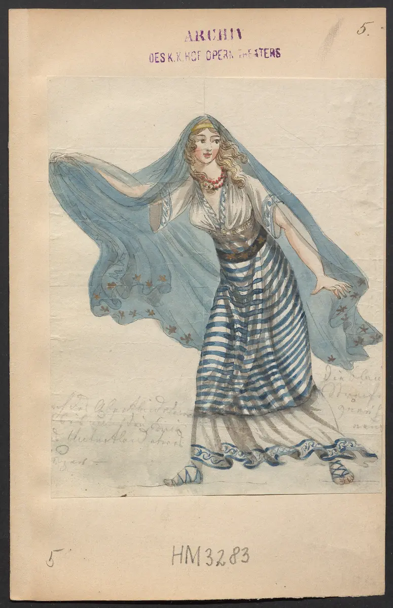 Uthal, Alternativtitel: Malvina, Titel der Serie: Figurinen des k.k. Hofoperntheaters