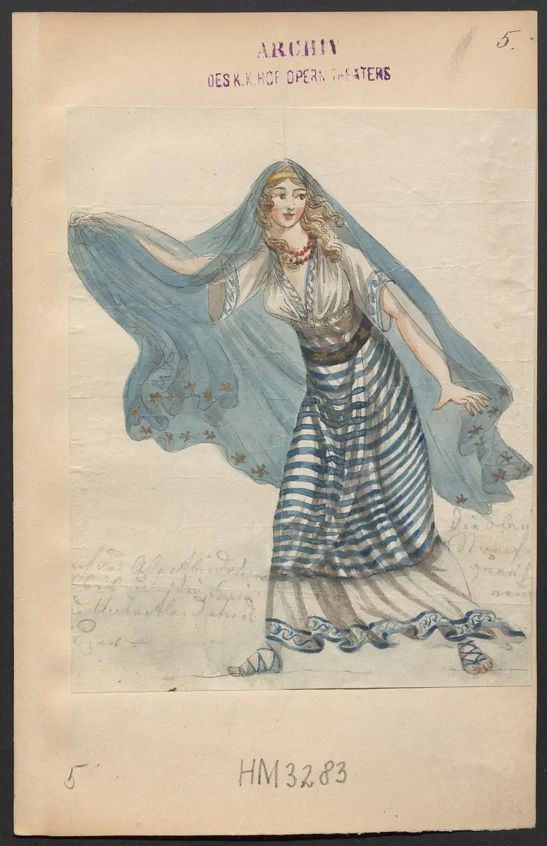Uthal, Alternativtitel: Malvina, Titel der Serie: Figurinen des k.k. Hofoperntheaters
